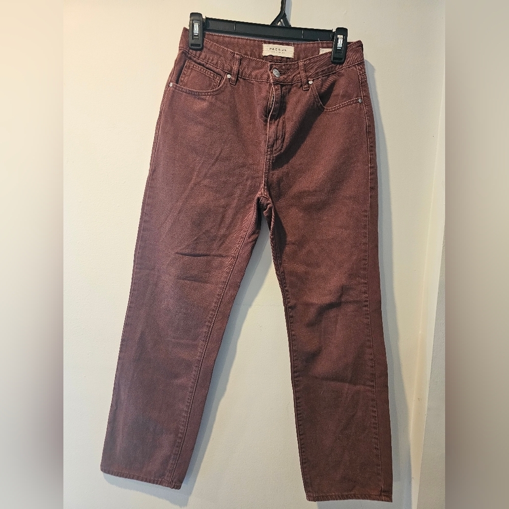 PacSun Mom Jeans Size 25 Brown High Rise Straight Leg Vintage Wash